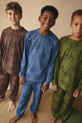 100% Cotton Long Sleeve Pyjamas 3 Pack (3-16yrs)    