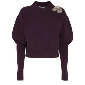 ALEXANDER MCQUEEN  Maglione in lana e cashmere viola