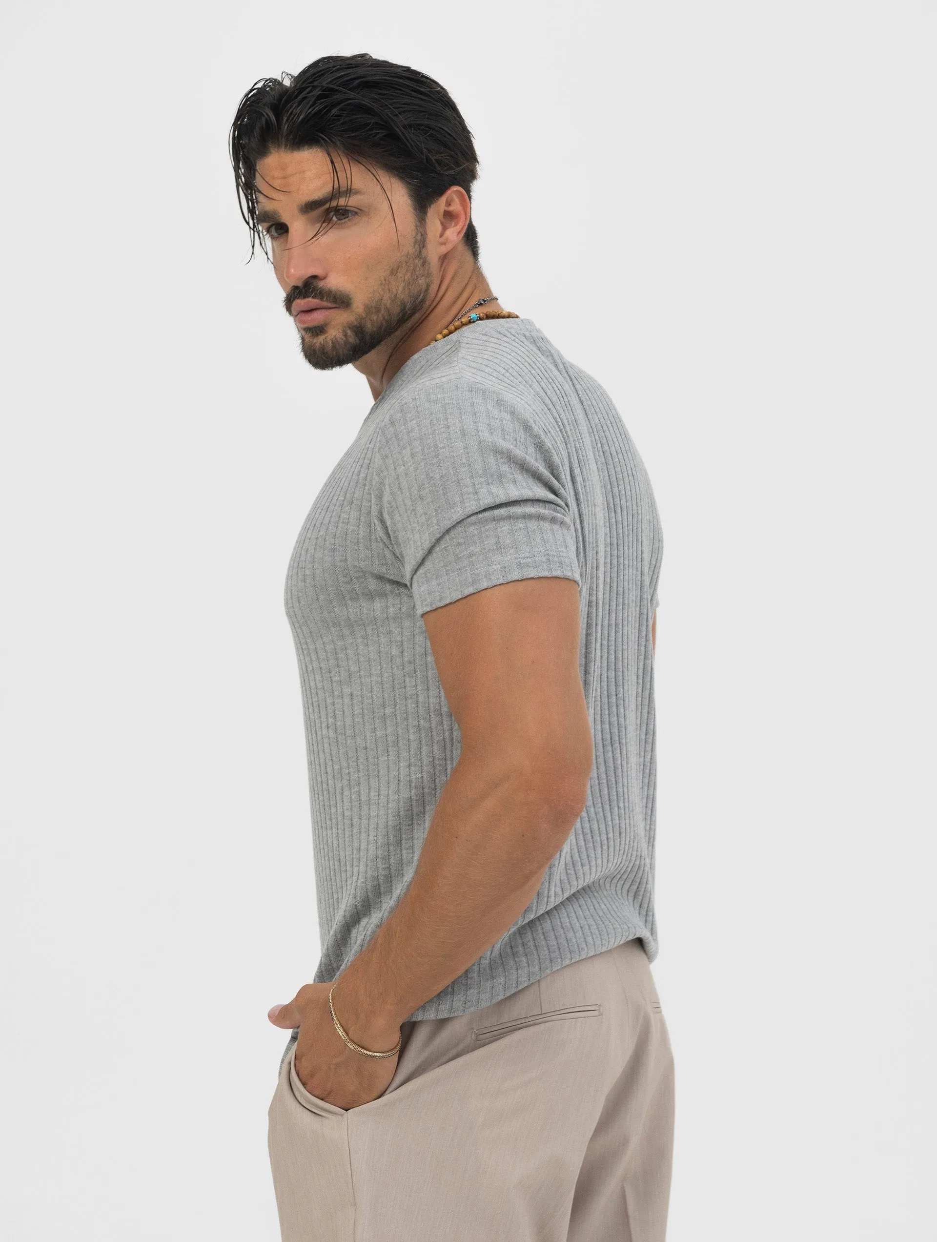 AMIR T-SHIRT GRIGIA A COSTE