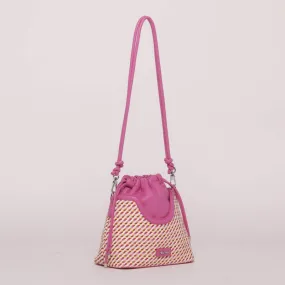 BORSA A SECCHIELLO CON INTRECCIO FUCSIA