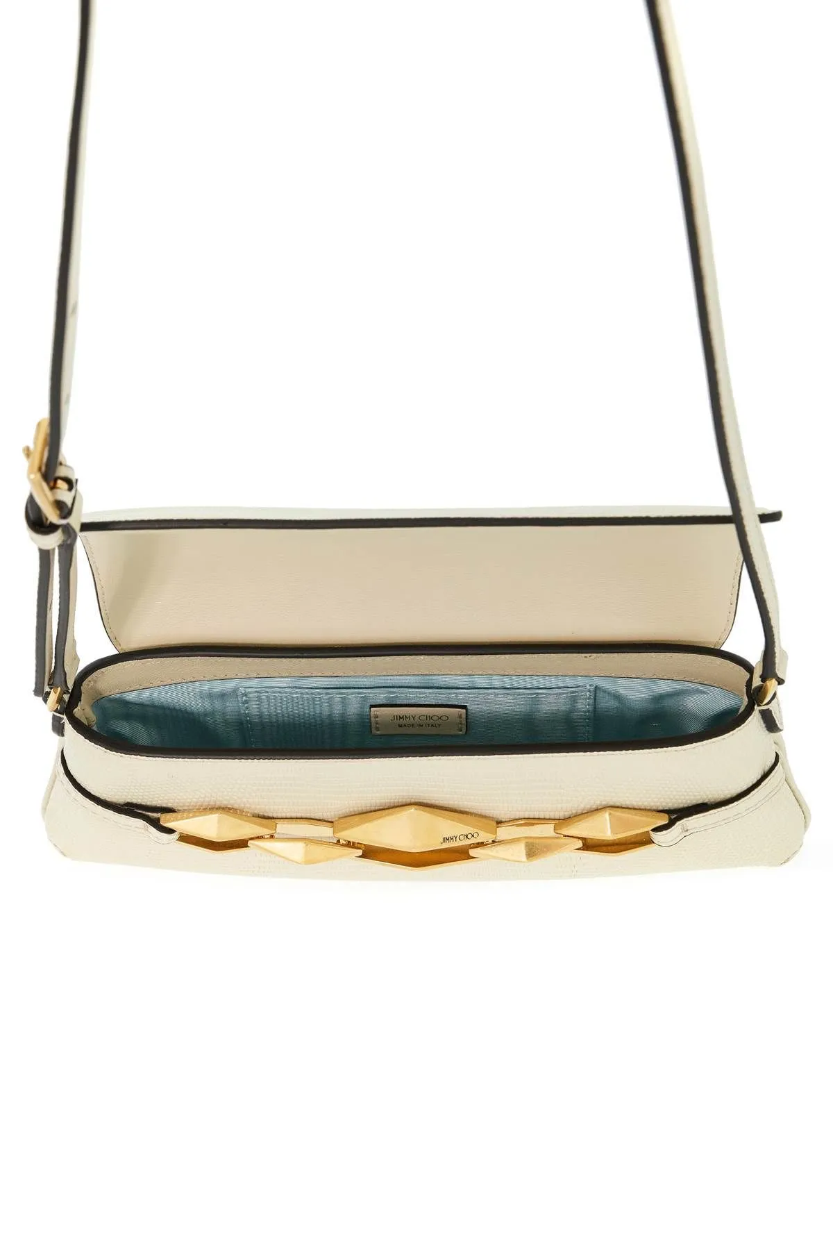 Borsa a tracolla Diamond in pelle stampa lucertola