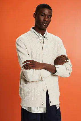 Cardigan stile bomber in maglia intrecciata