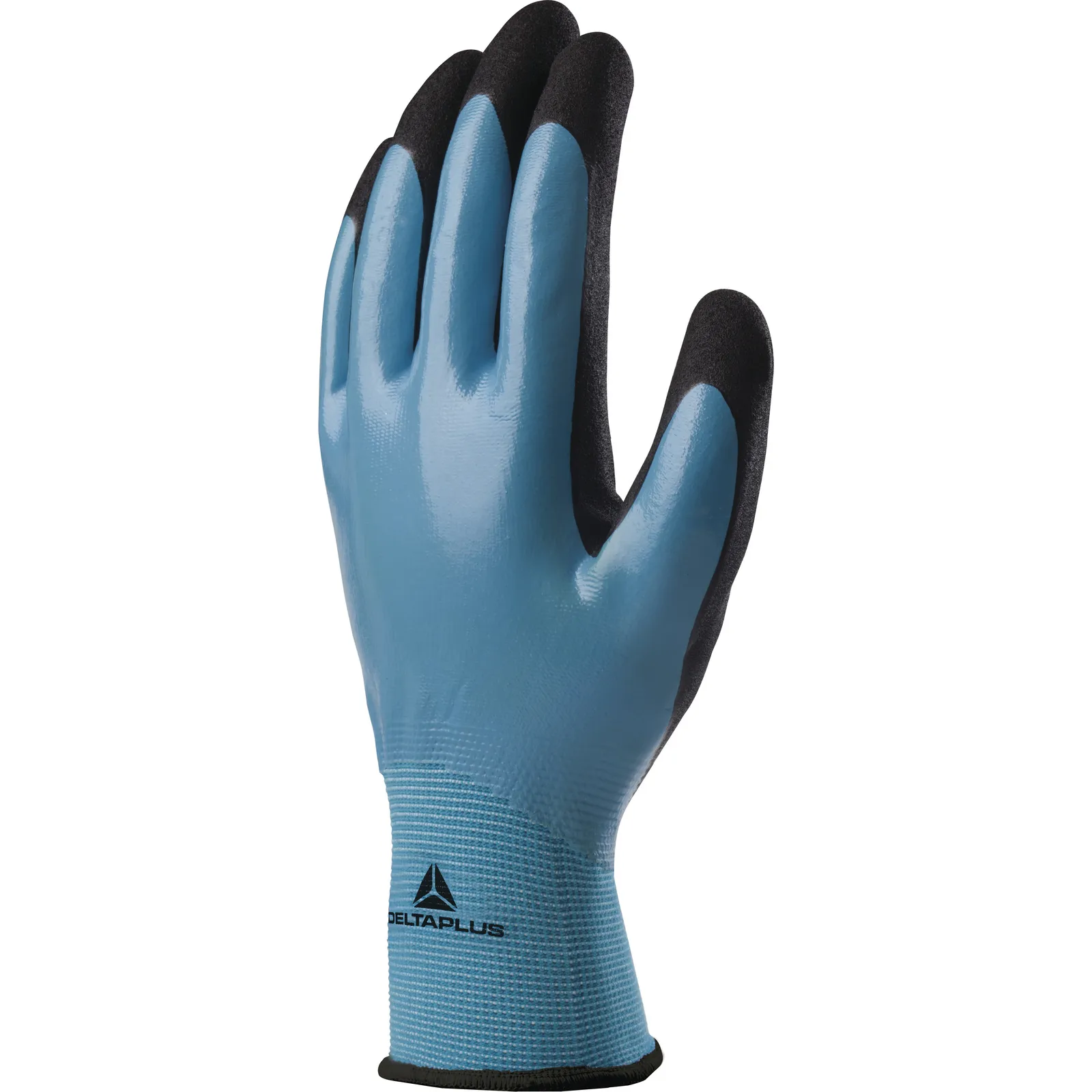 Guanti da lavoro Delta Plus VV636BL, Tg. 7, in Poliammide, col. Nero/Blu