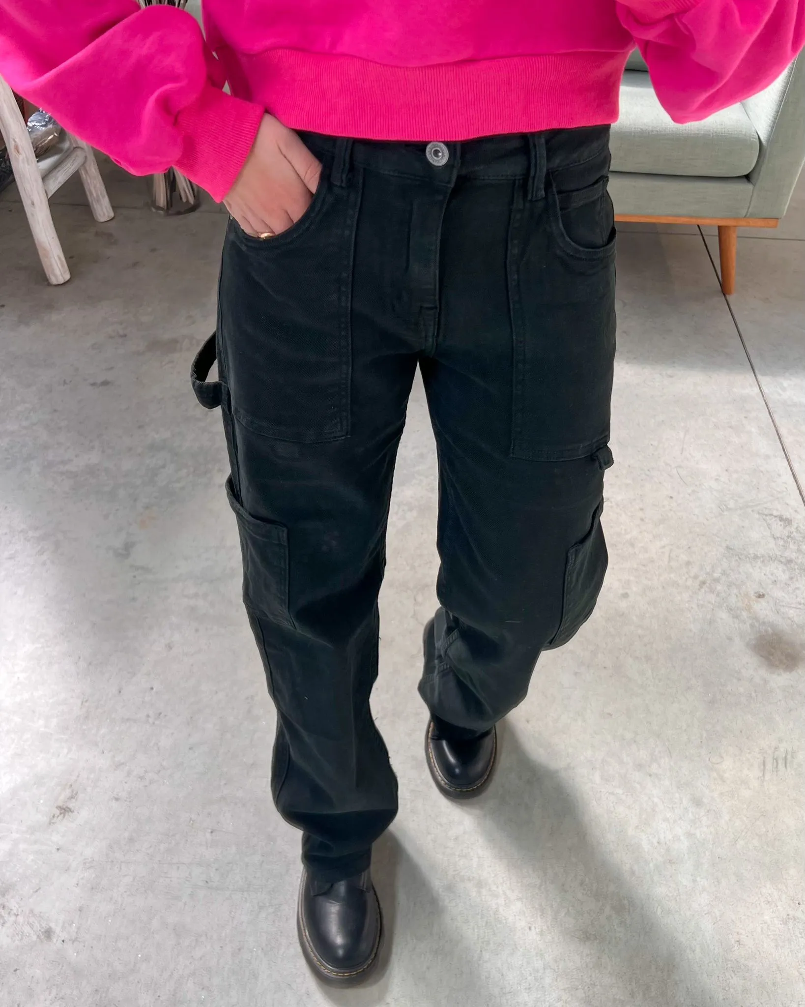 JEANS CARGO nero