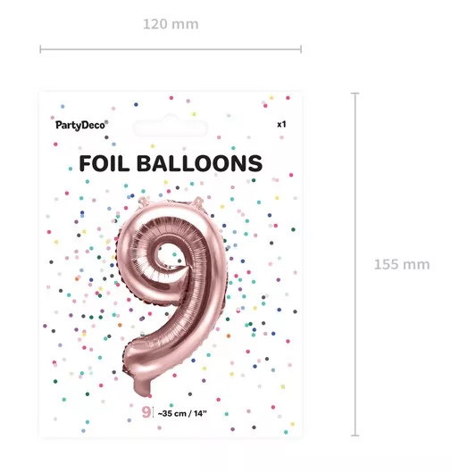Palloncino numero 8 rosa oro 35 cm