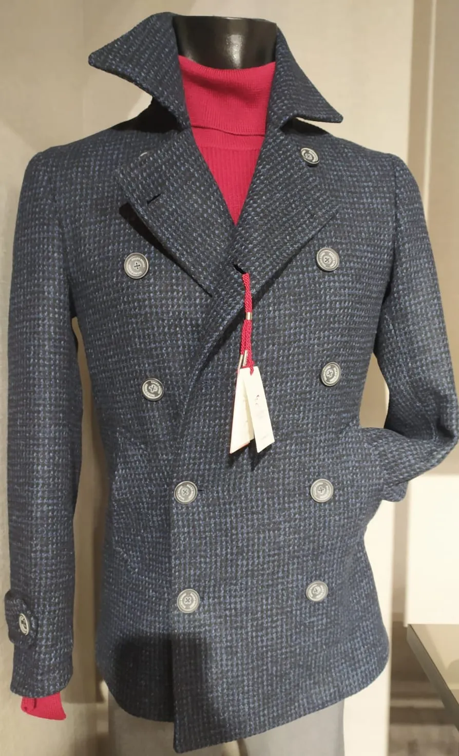 Peacoat cappotto giaccone moda slim fit falko rosso