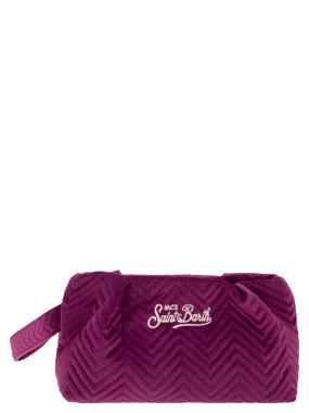Pochette in velluto trapuntato