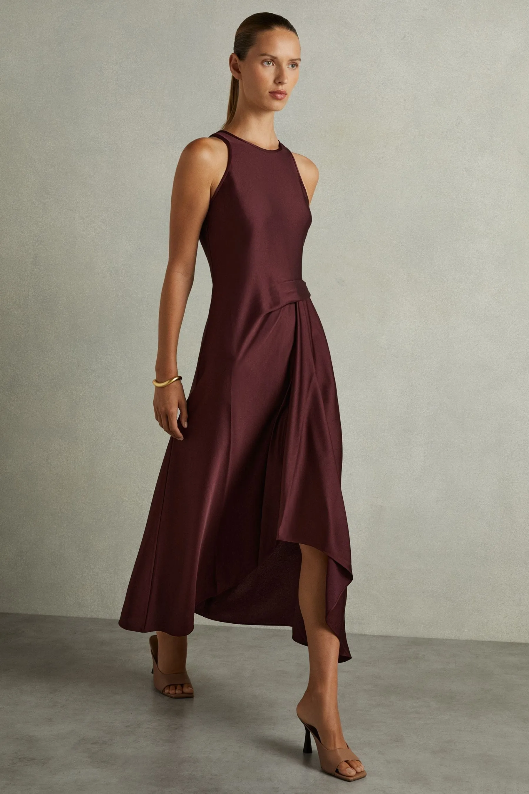 Reiss - Micah - Abito longuette Satin drappeggiato    