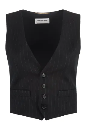 Saint Laurent Gilet monopetto in lana vergine