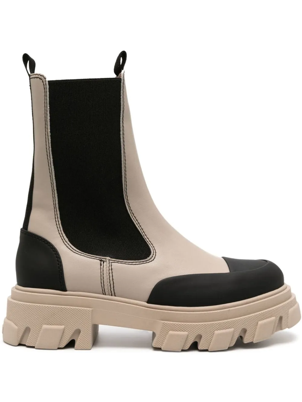 Stivaletti chelsea in nero e beige - donna