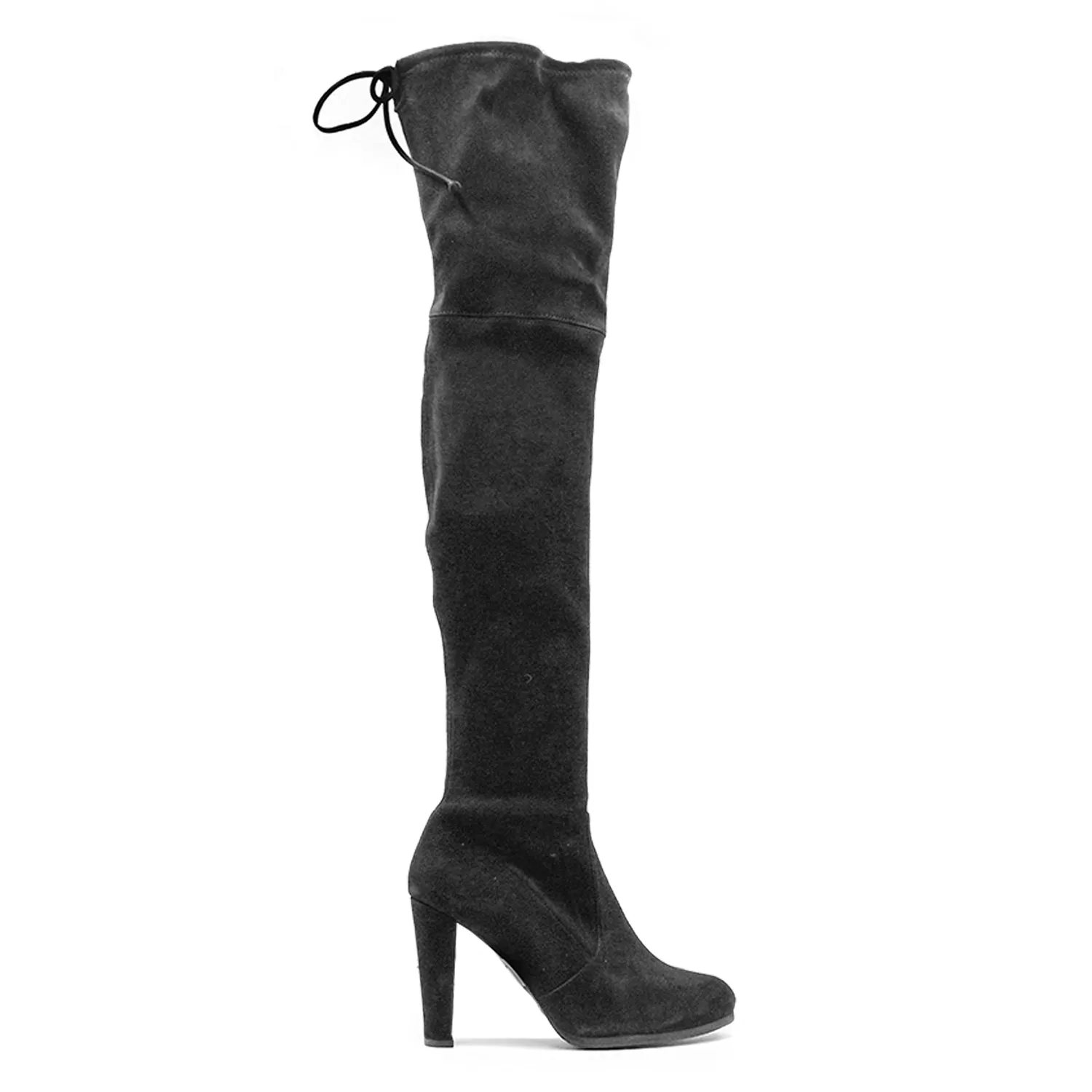 Stivali Stuart Weitzman Cuissard Nero Donna Con Nodo Posteriore